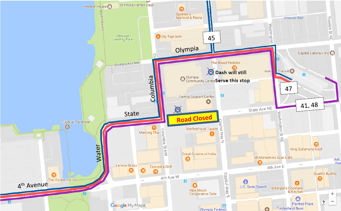 Dec. 27 detour of Rts 41, 45, 47 and 48