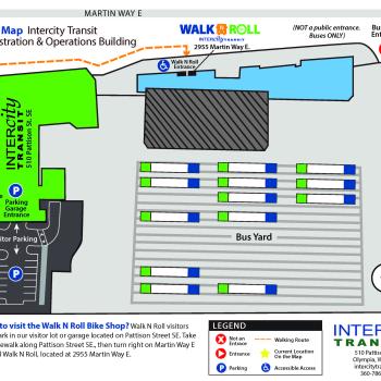 Map to Walk N Roll from visitor parking