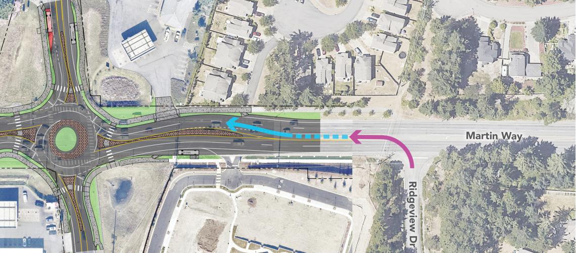 What Martin Way and Meridian Road may look like with a Roundabout