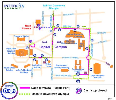 Dash West Capitol Campus Detour