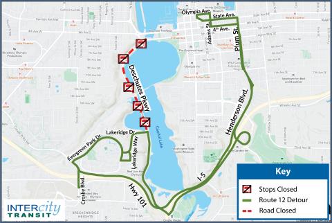 Route 12 detour for Toy Run