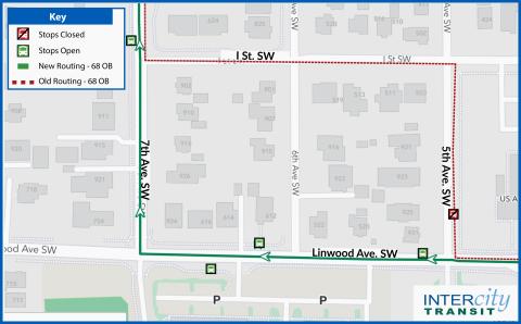 Rerouting of Route 68 OB in Tumwater