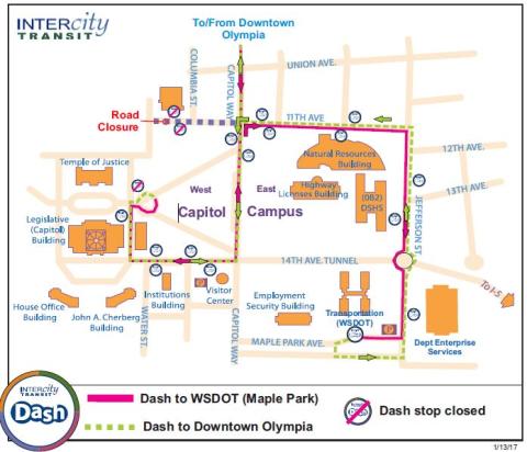 Dash - West Capitol Campus Detour