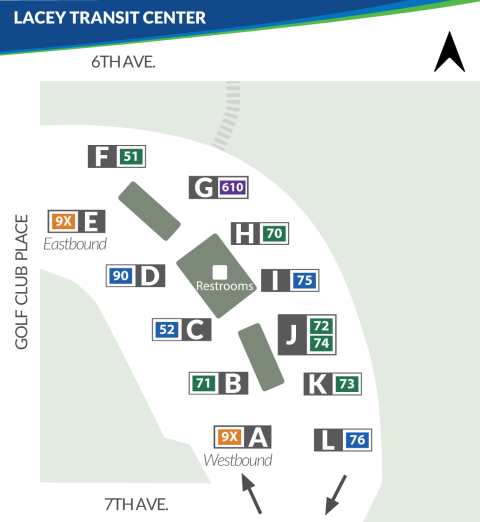 Lacey Transit Center Bay Map
