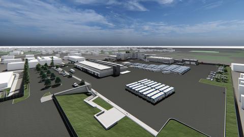 Rendering of Maintenance building and bus yard