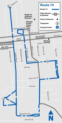 Map of Route 14