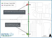 Bus stop #966 is closed for construction. Please use nearby stop #327.