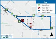 Route 94 on detour due to Seattle-to-Portland bike ride activity in Yelm.