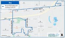 Route 620 Outbound - new routing starting July 3, 2023