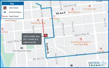 Map of Route 64 detour for Arts Walk