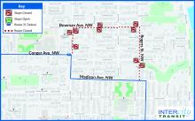 Map of Rogers St. construction