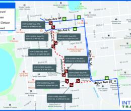 Map of Route 94 detour for Arts Walk events