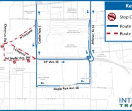 Route 24 is on detour and will not provide service to the Capitol Campus.