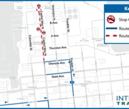 Route 24 is on detour and will not provide service to the Farmers Market.