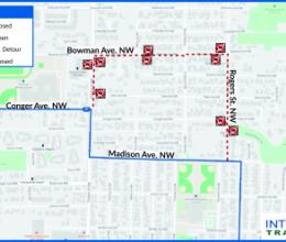 Map of Rogers St. construction